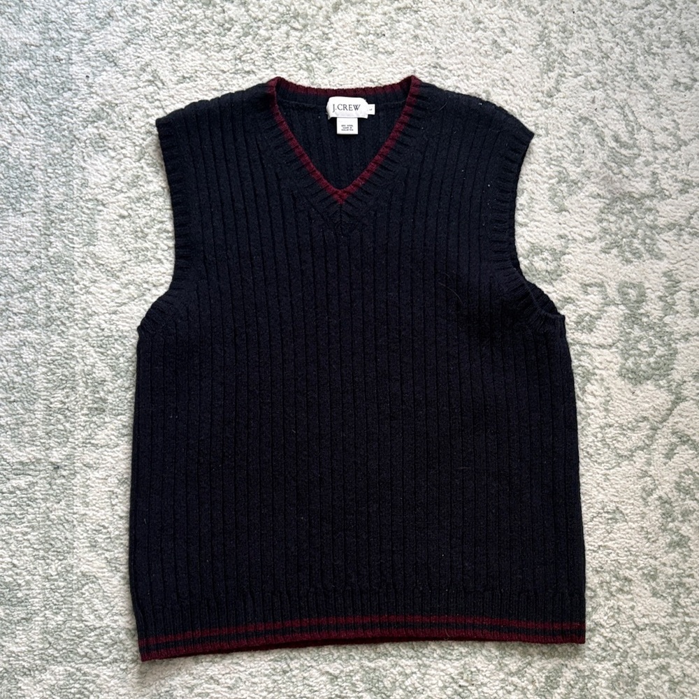 J. Crew Navy Wool Sweater Vest